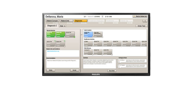 interface design on an desktop screen